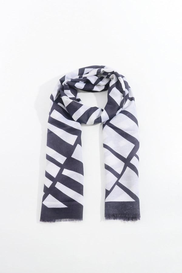 Carraig Donn Mono Print Scarf in Black