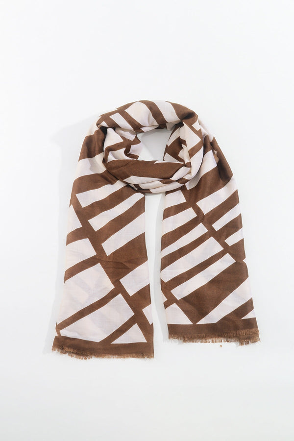 Carraig Donn Mono Print Scarf in Brown