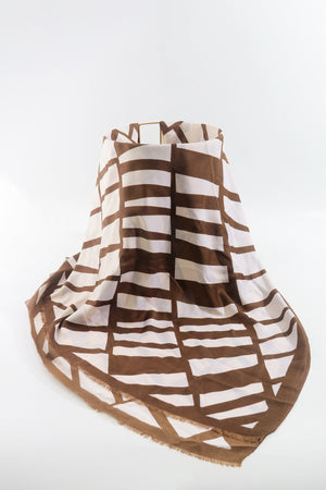Carraig Donn Mono Print Scarf in Brown
