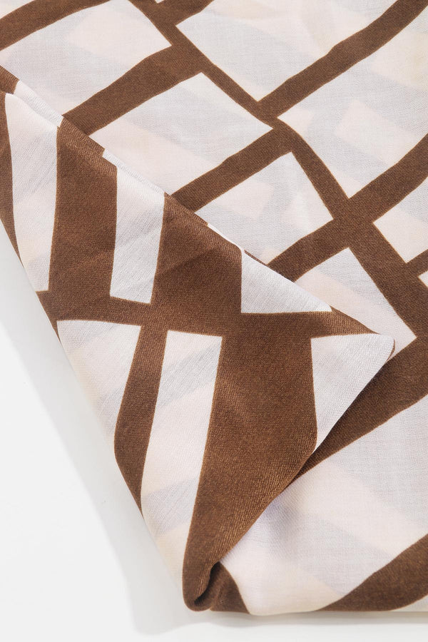 Carraig Donn Mono Print Scarf in Brown