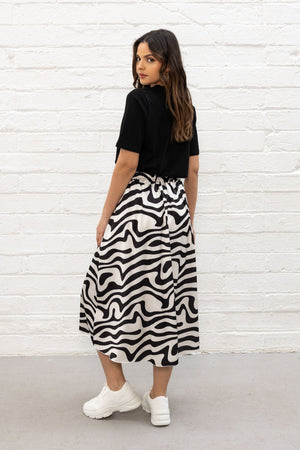 Carraig Donn Mono Sateen Midi Skirt