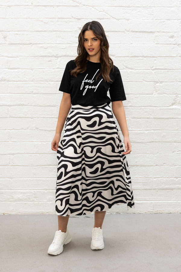 Carraig Donn Mono Sateen Midi Skirt