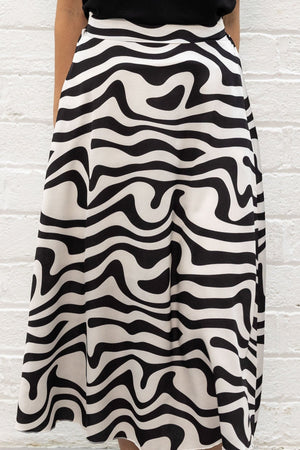 Carraig Donn Mono Sateen Midi Skirt