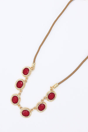 Carraig Donn Multi Stone Necklace in Red