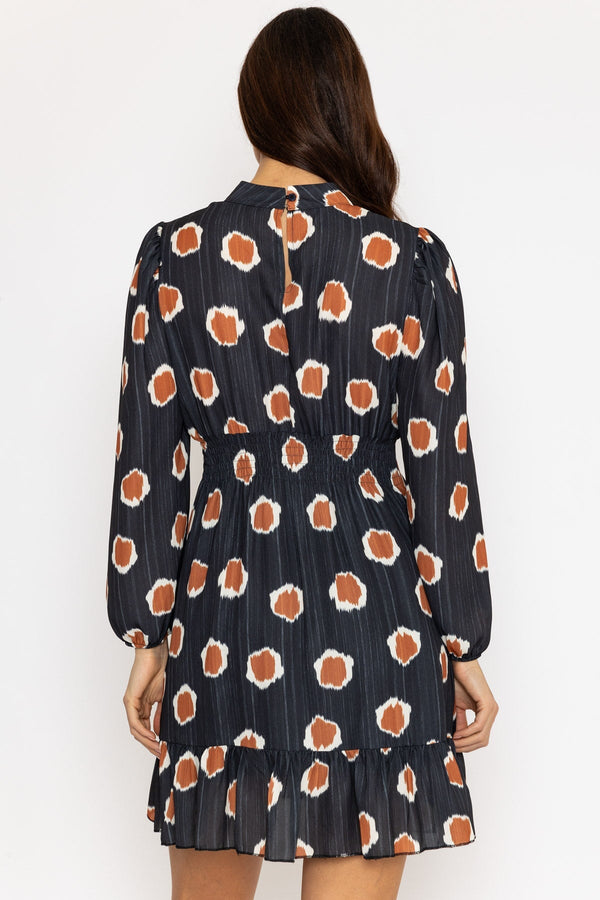 Carraig Donn Nadia Mini Dress in Black Print