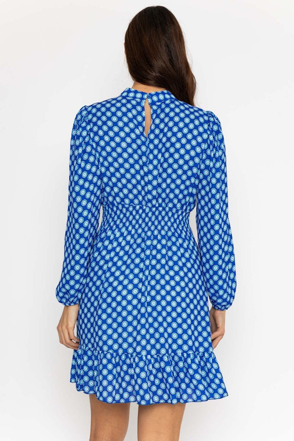 Carraig Donn Nadia Mini Dress in Blue Print