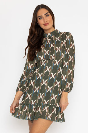 Carraig Donn Nadia Mini Dress in Khaki