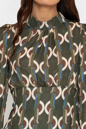 Carraig Donn Nadia Mini Dress in Khaki