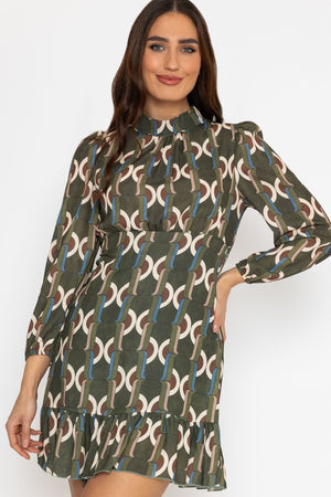 Carraig Donn Nadia Mini Dress in Khaki