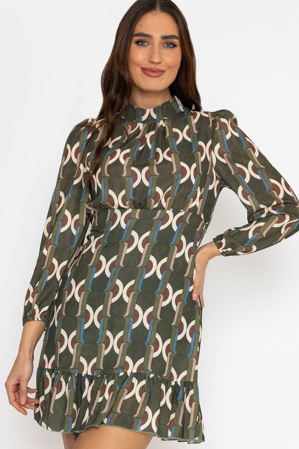 Carraig Donn Nadia Mini Dress in Khaki