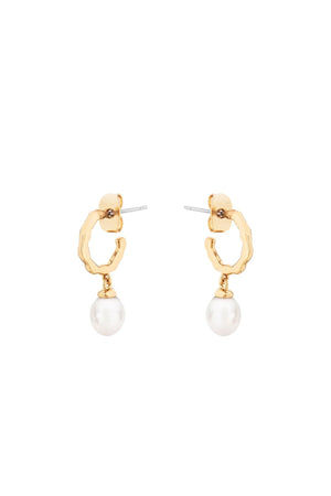 Carraig Donn Natural Pearl Hoop Earrings