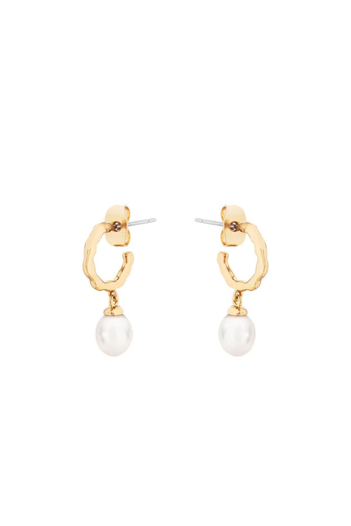 Natural Pearl Hoop Earrings