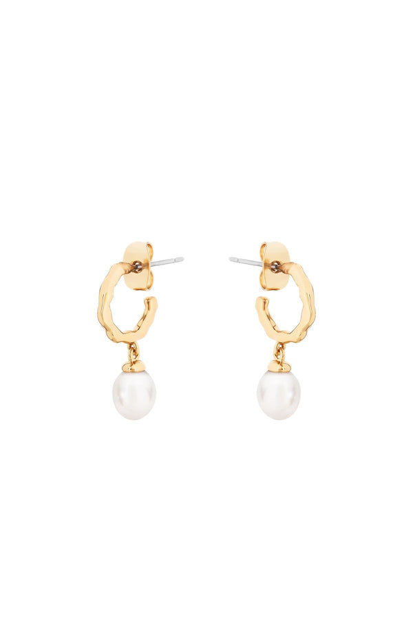 Carraig Donn Natural Pearl Hoop Earrings