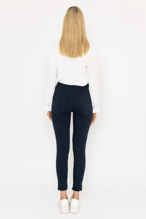 Carraig Donn Navy Button Front Jeans