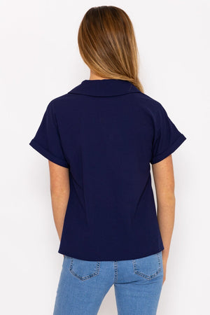 Carraig Donn Navy Camp Collar Shirt