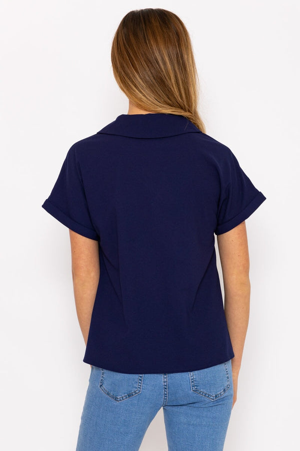 Carraig Donn Navy Camp Collar Shirt