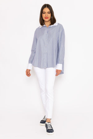 Carraig Donn Navy Candy Striped Shirt