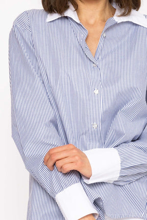 Carraig Donn Navy Candy Striped Shirt