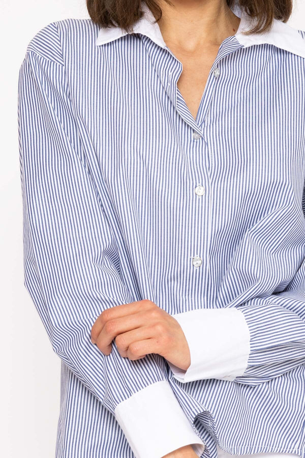 Carraig Donn Navy Candy Striped Shirt