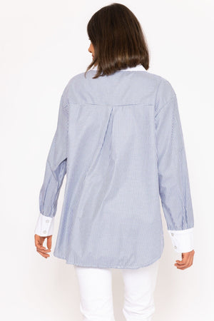 Carraig Donn Navy Candy Striped Shirt
