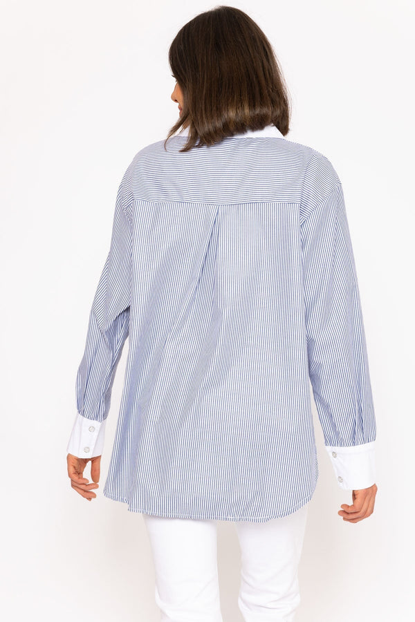 Carraig Donn Navy Candy Striped Shirt