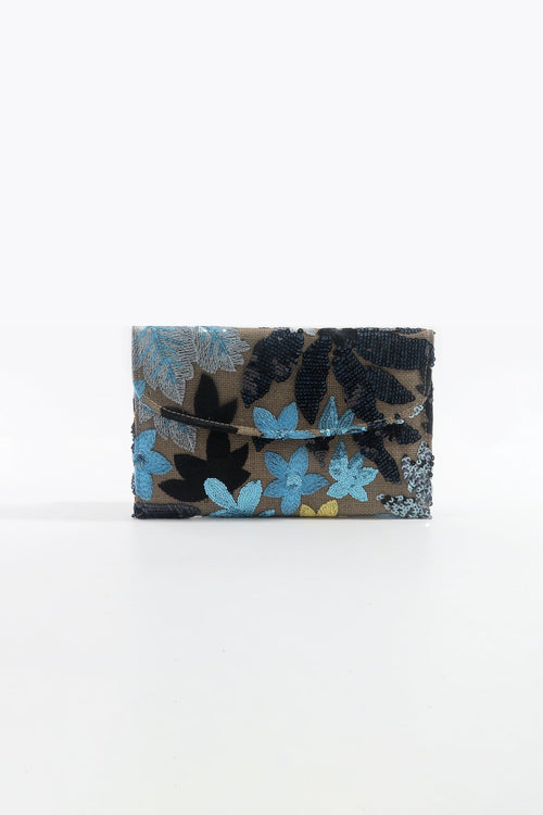 Navy Embellished Clutch Bag