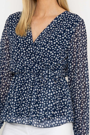 Carraig Donn Navy Peplum Top