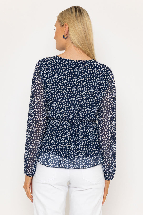Carraig Donn Navy Peplum Top