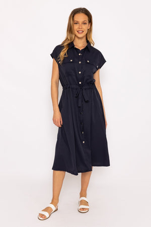 Carraig Donn Navy Utility Shirt Dress