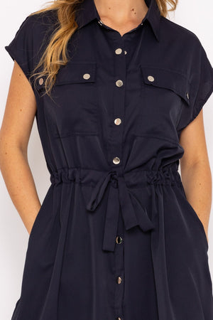Carraig Donn Navy Utility Shirt Dress