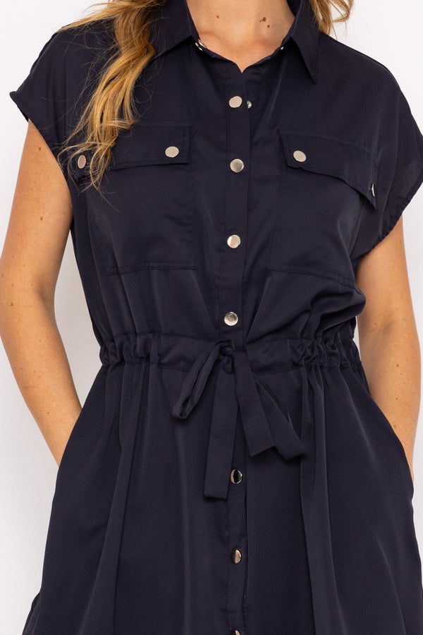 Carraig Donn Navy Utility Shirt Dress