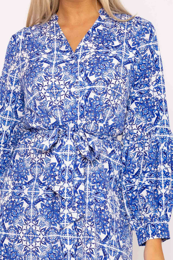 Carraig Donn Norah Blue Printed Midi Dress