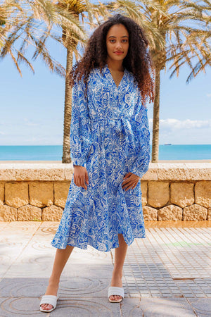 Carraig Donn Norah Dress in Blue Print
