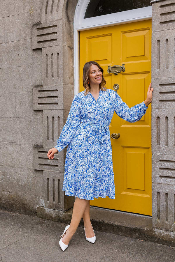 Carraig Donn Norah Dress in Blue Print