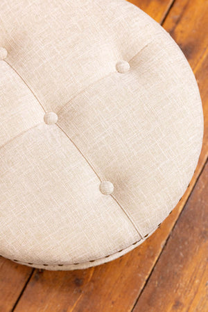 Carraig Donn Oatmeal Fabric Upholstered Storage Stool