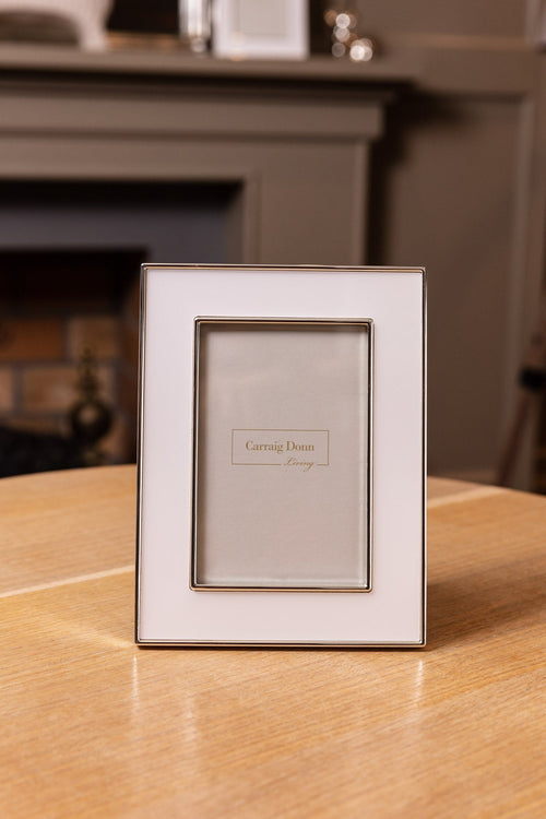 White & Silver Trimmed Frame