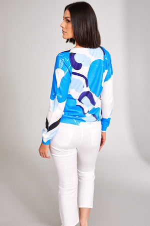 Carraig Donn Ocean Print Knit in Blue
