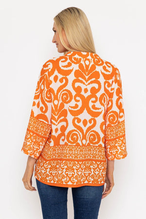 Carraig Donn Olivia Top in Orange Print