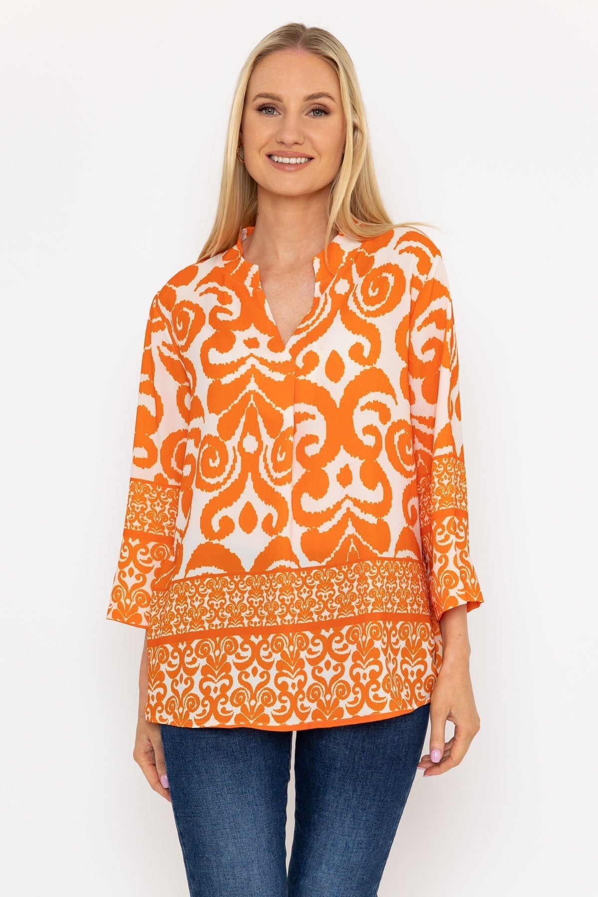 Olivia Top in Orange Print