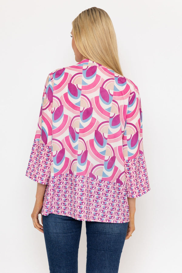 Carraig Donn Olivia Top In Pink Print