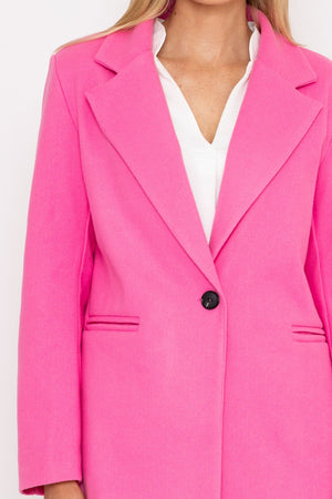 Carraig Donn One Button Coat in Pink