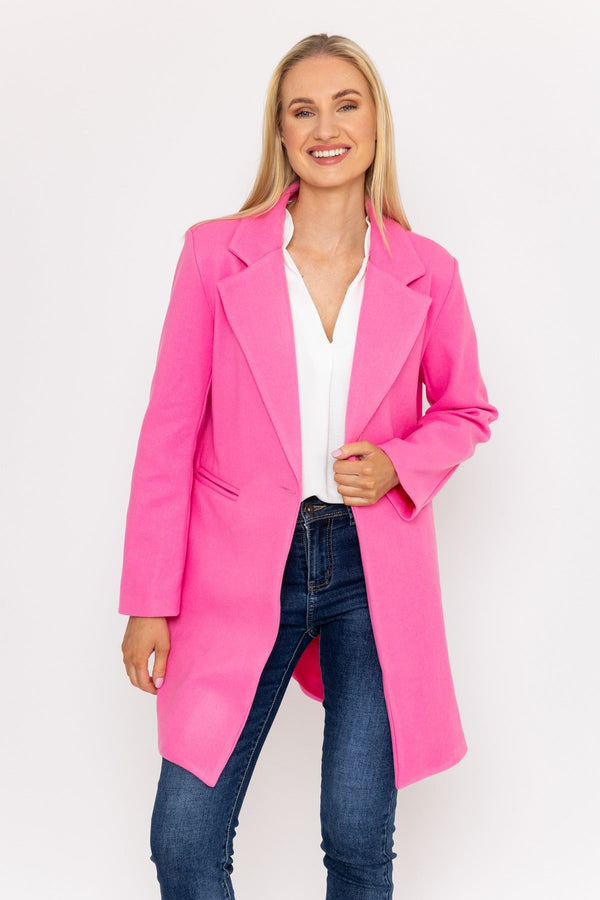 Carraig Donn One Button Coat in Pink