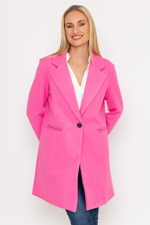 Carraig Donn One Button Coat in Pink