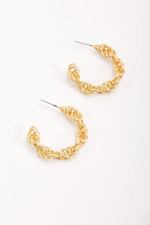 Carraig Donn Open Hoop Chain Earrings