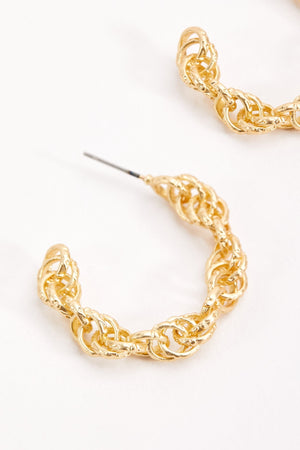 Carraig Donn Open Hoop Chain Earrings