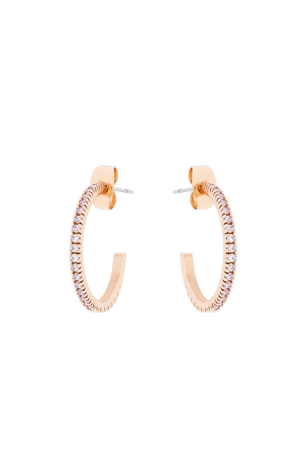 Carraig Donn Open Hoop Earrings in Rose Gold