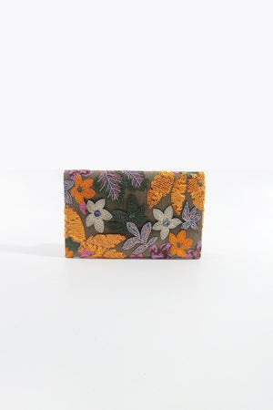 Carraig Donn Orange Embellished Clutch Bag