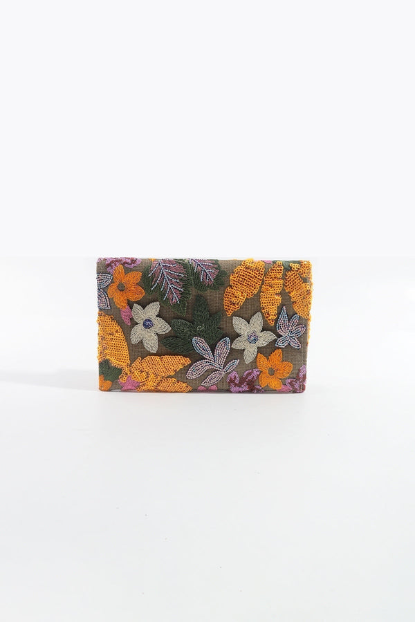 Carraig Donn Orange Embellished Clutch Bag