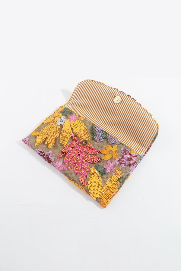 Carraig Donn Orange Embellished Clutch Bag