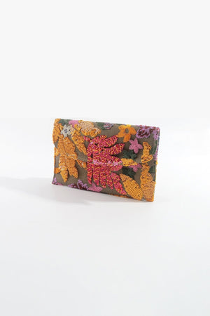 Carraig Donn Orange Embellished Clutch Bag